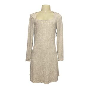 Old Navy Fit & Flare Rib-Knit Long-Sleeve Mini Dress